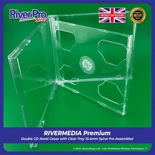 5 x Double Plastic CD 10mm Jewel Case Cases 2 Way Clear Tray HIGH QUALITY