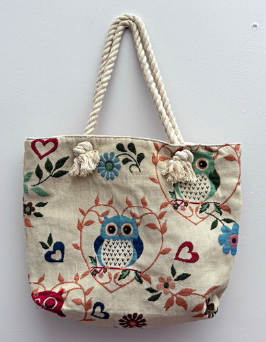 Women beige canvas owl - women’s,