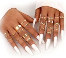 40 Gold Vintage Piece Stackable Knuckle Ring Collection