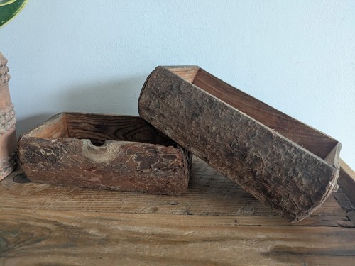 Pair reclaimed rustic wood - pair, of