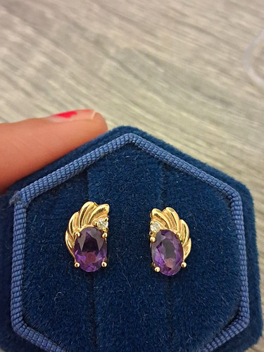 14ct yellow gold 585 amethyst - gold,