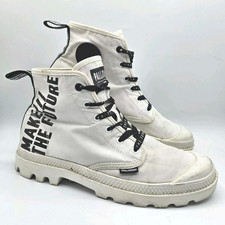Palladium Womens Trainers Boots UK 6 EU 40 Make The Future Cream White