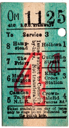 Tram ticket london county - tram, ticket;