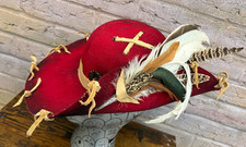 RED Distressed Pirate Hat
