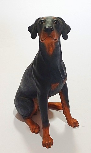 Doberman resin sitting - doberman,