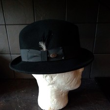 Bailey of Hollywood Tino Black Felt Wool Fedora Hat Packable Water Repellent