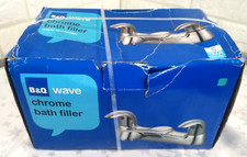 B&Q WAVE 2 Tap Hole Chrome Bath Filler Taps New Damaged Box