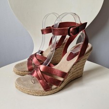 Faith red metallic espadrille - red,
