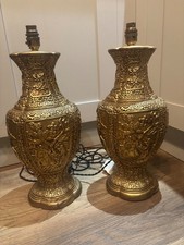 chinese pair of cinnabar lamps