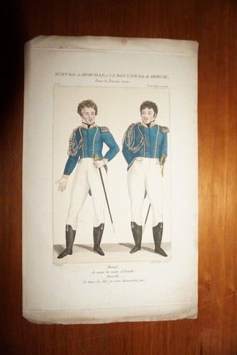 Engraving color 19th costume - color,