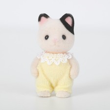 Sylvanian Tuxedo Cat baby figure. Kitten Triplet Angelica Calico Critters
