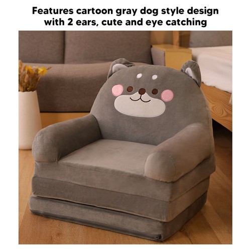 Foldable gray couch - 2-in-1,