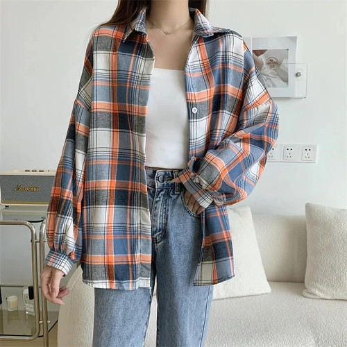 Plaid shirt women - women, long