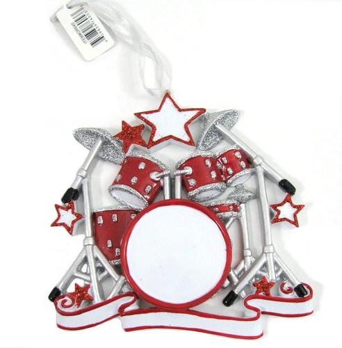 Drum set xmas ornament - set, red