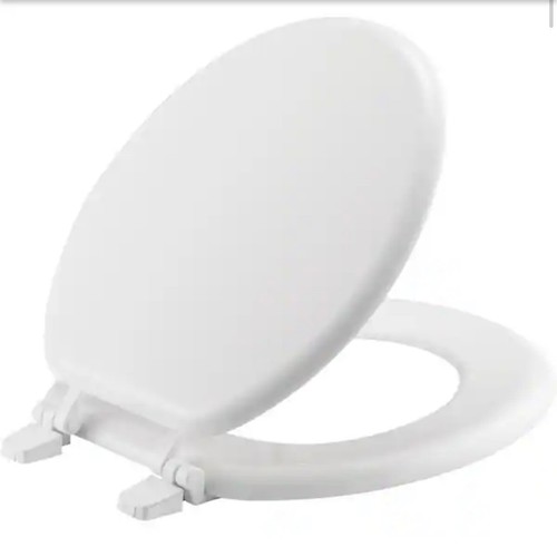 Round enameled wood toilet - round,
