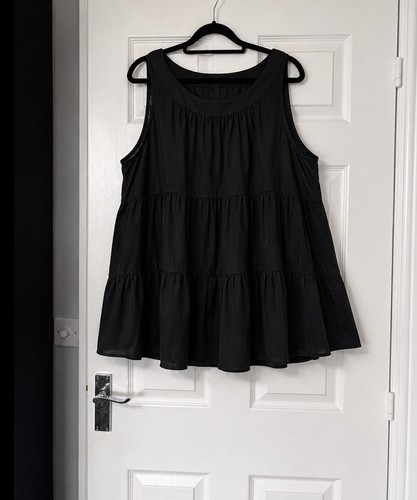 Boohoo plus black poplin smock - black,