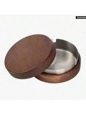 Wooden ashtray with lid - with,