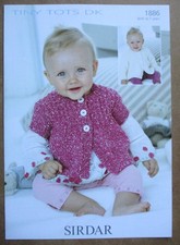 Sirdar Tiny Tots DK Knitting Pattern 1886: Baby/Child's Cardigans: 0-7yr