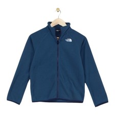 North Face Fleece Jacket Boys Size M Blue Full Zip Outdoor Hiking