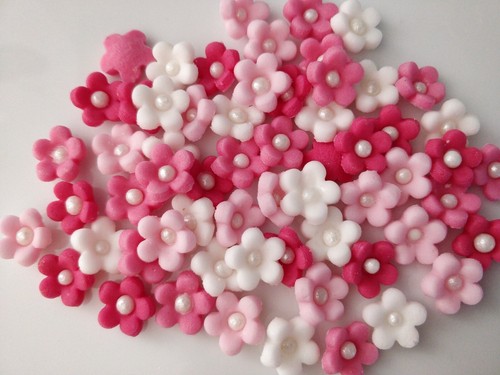 Edible pinks white - pinks, fondant