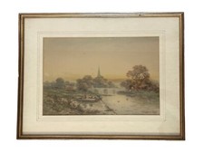 Church and river scene