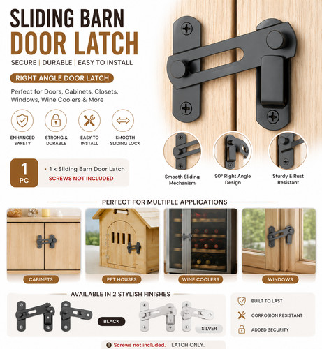 Sliding barn door latch right - sliding,