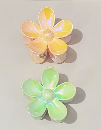 Iridescent flower hair claw - iridescent,