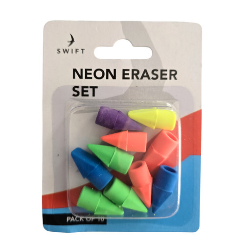 Neon eraser set assorted - set,