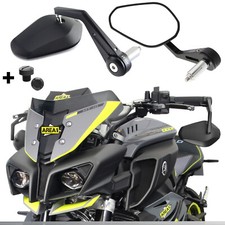 2X Motorcycle Handlebar End Mirrors Handlebar Mirror E-MARK 7/8 Aluminum Black