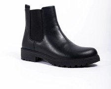 LADIES BLACK CHELSEA ZIP UP ANKLE BOOTS UK SIZE 6 EU 39