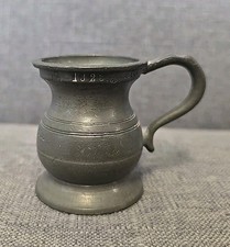Vintage Antique Pewter Tankard / Gill / Mug - 1826 Quarter Gill Measure Baluster
