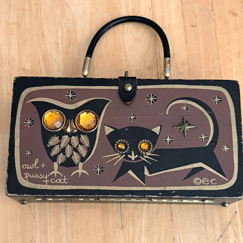 Enid collins wood box - wood, purse