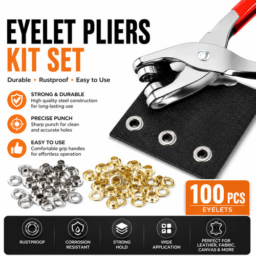 Steel eyelet pliers hole punch - steel,