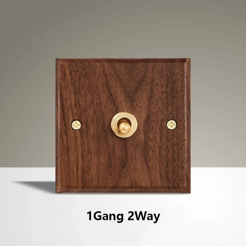 Retro walnut wall light switch - retro,