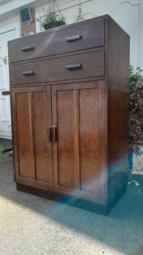 Vintage oak tallboy drawers - oak, 2