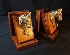 Bookends Horse Head Brass Faux