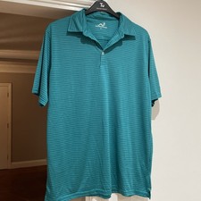 Woodworm GOLF Bold Performance Polo Shirt Blue SIZE L FREE UK POSTAGE