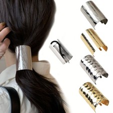 Ponytail Holder Women Rope Hair Cuff Wrap Tie Band Girl Metal Elastic Ring Chic.