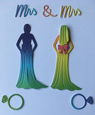 Civil Partnership Wedding 3D Die Cuts. Mrs & Mrs for Invitations, Anniversary...