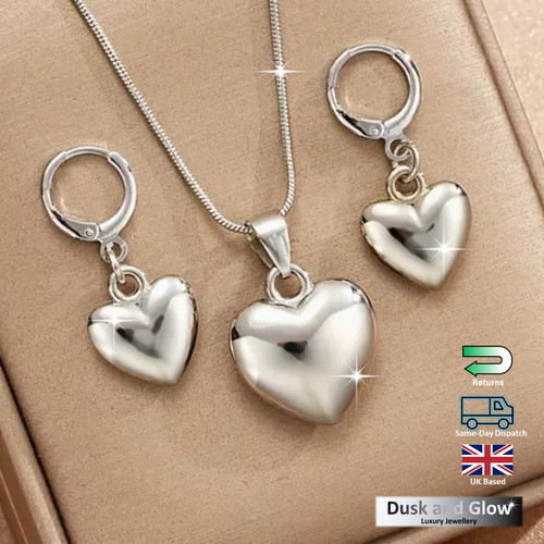 Silver love heart jewellery - silver,