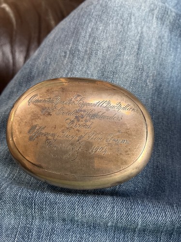 Antique brass snuff box - brass,