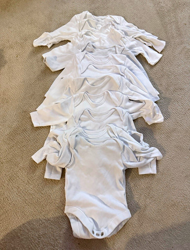 White 3months bodysuit - white,