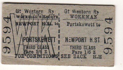 Railway ticket gwr - ticket, portskewett