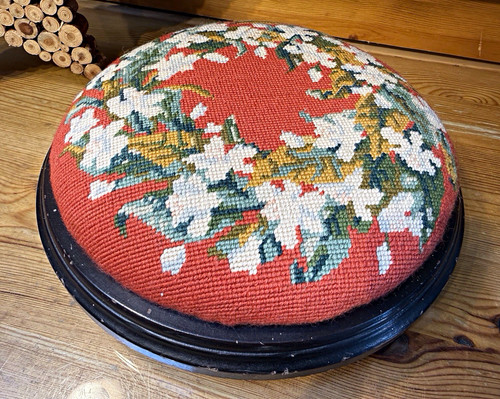 Round floral upholstered - round,