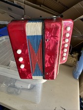 Vintage Red Child's Toy Accordion - Musical Instrument Collectible Instrument