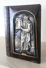ANTIQUE JERUSALEM HOLY BIBLE, LEATHER BOUND WITH RAISED RELIEF OF MOSES