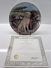 Franklin Mint TRUSTED COMPANIONS Plate Nigel Hemming Labradors COA GA5742