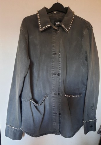 Zara grey denim diamanté - zara,