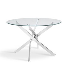 Clear glass round dining - clear, table