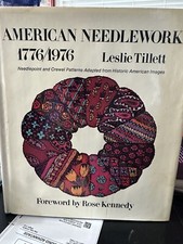 American Needlework 1776-1976 Needlepoint Crewel Leslie Tillett 28 Patterns 1st